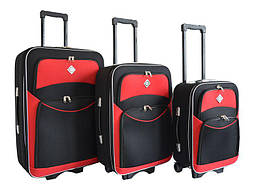 Набір валіз на колесах Bonro Style Чорно-червоний 3 штуки