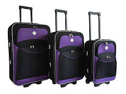 Набір валіз на колесах Bonro Style Чорно-фіолетовий 3 штуки