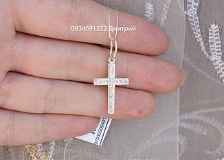 Срібний хрестик з камінням арт.401030