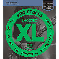 Струны для бас гитары D'Addario EPS220-5 XL Pro Steels Super Light 5 (.40 - .125)