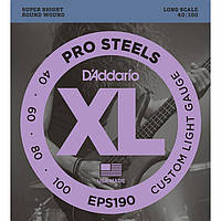 Струни для бас гітари d'addario EPS190 XL Pro Steels Custom Light 4 (.40 - .100)