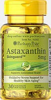 Астаксантин натуральный, Natural Astaxanthin 5 mg, Puritan's Pride, 30 капсул