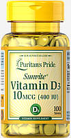 Вітамін Д3, Vitamin D3 400 IU, Puritan's Pride, 100 таблеток