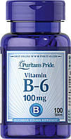 Витамин В-6 Пиридоксин, Vitamin B-6, Puritan's Pride, 100 мг, 100 таблеток