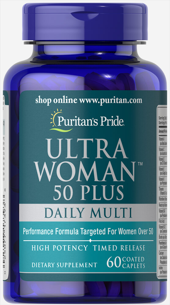 Полівітаміни для жінок старше 50 років, Ultra Woman 50 Plus Multi-Vitamin, Puritan's Pride, 60 таблеток