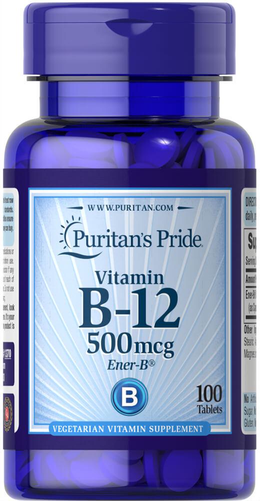 Вітамін В-12, ціанокобаламін, Vitamin B-12, Puritan's Pride, 500 мкг, 100 таблеток