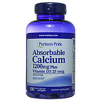 Кальций карбонат и витамин Д3, 1200 мг, 100 капсул, Puritan's Pride