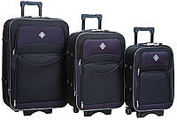 Набор чемоданов на колесах Bonro Style Черно-темно-фиолетовый 3 штуки R_0535