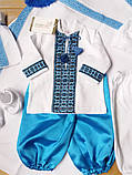Набір для хлопчика на хрестини (трикотажний набір з 2 штанцями+крижма), фото 5