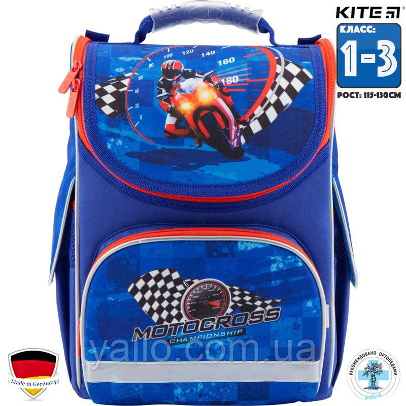 Рюкзак ортопедичний шкільний каркасний Kite Motocross (K18-501S-4) Для найкращих класів (1-3)