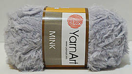 Нитки пряжа для в'язання під хутро MINK YarnArt Мінк Ярнарт № 334 - св.сірий