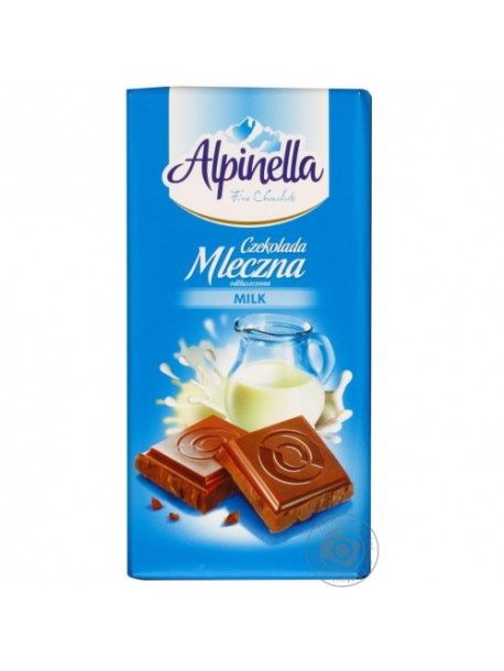 Польський молочний шоколад Alpinella Mleczna, 90 г, фото 1