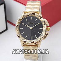 Женские кварцевые наручные часы Dior B174 / Диор на металлическом браслете золотистого цвета