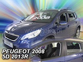 Дефлектори вікон (вітровики) Peugeot 2008 2013R-> 5D 4шт (Heko)