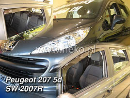 Дефлектори вікон (вітровики) Peugeot 207 2007-> 5D Combi 4шт (Heko)