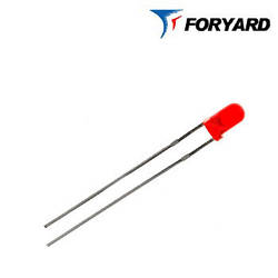 Світлодіод Червоний 3 мм. FYL-3014 HD 700nm, 3mcd (круглий, матовий), 60 ° FORYARD