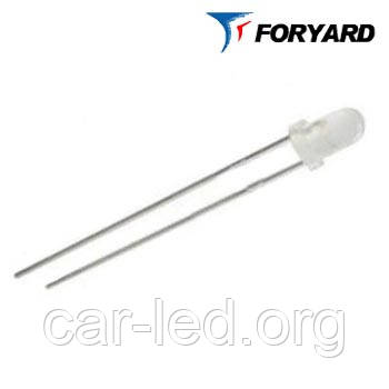 Світлодіод синій 3 мм. FYL-3014 UВC 470nm, 4200cd (круглий, прозорий), 30 ° FORYARD