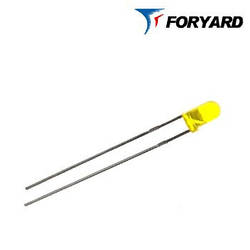 Світлодіод Жовтий 3 мм. FYL-3014 YD 585nm, 15mcd (круглий, матовий), 60 ° FORYARD