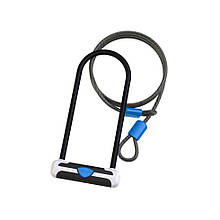 Замок трос для велосипеда зі сталі XLC LO-S04 Sandance & Cassidy III, Ø13мм 115x230мм, Ø10x1200ммм