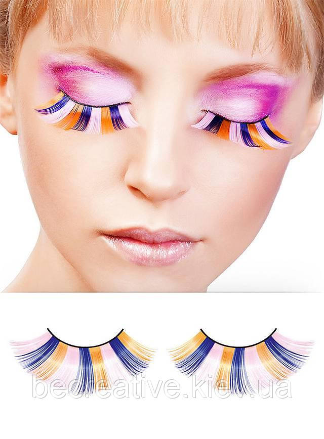 Жовто-рожево-сині накладні вії "Макарена", фото 1