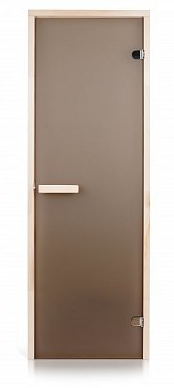 Стеклянная дверь для бани и сауны INTERCOM матовая бронза липа - фото 1 - id-p691020465