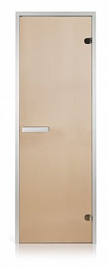 Стеклянная дверь для хамама INTERCOM прозрачная бронза алюминий - фото 1 - id-p691023313