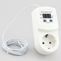 Терморегулятор для конвектора цифрової у розетку (-40°...+110°, реле 16А) РТУ-16-П-NTC