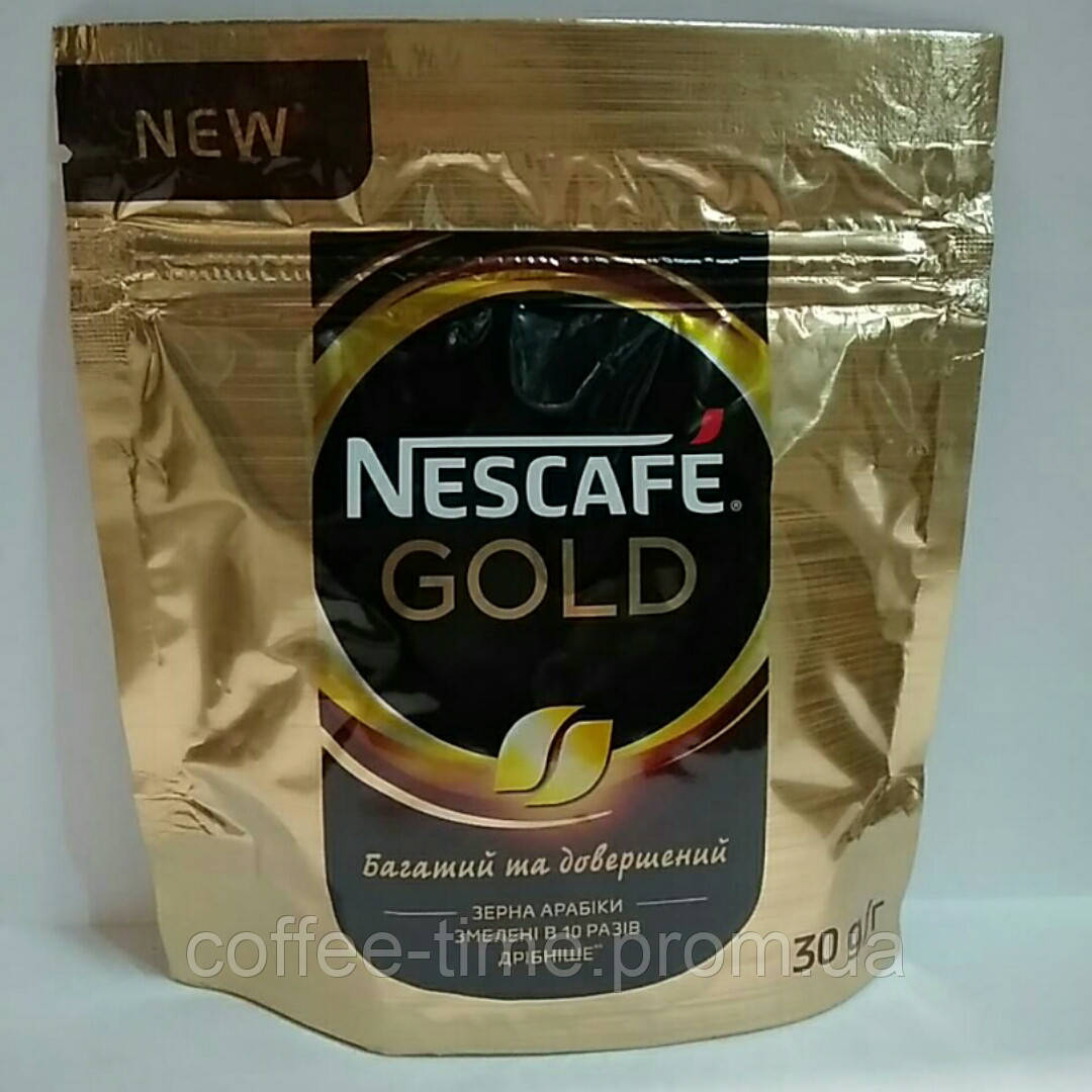 Кава Nescafe. Кава Нескафе Голд. Кава розчинна сублімована 30 г м'яка упаковка