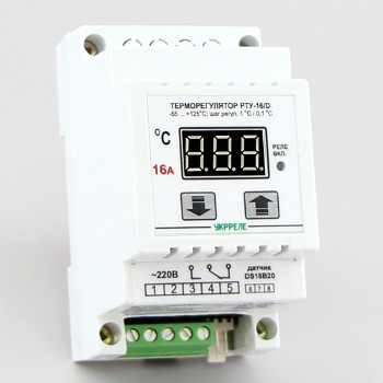 Терморегулятор цифровий універсальний на DIN-рейку (-50°...+125°, реле 16А) РТУ-16-Д-Т-DS