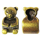 Набір 5 шт 15 мм Намистини Шарми Ведмідь Метал, Колір Бронза, Отвір 5 мм, Фурнітура Біжутерію, на Паракорд, фото 3