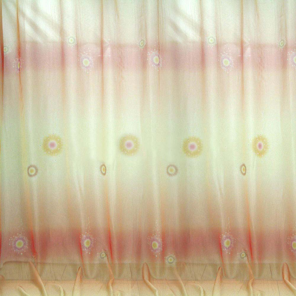 Вуаль тюль шифон принт кульбаби, смуги омбре теракотові, пісочний, ш.280