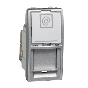 Розетка комп'ютерна 1-мод. 6 кат. Алюміній Unica Schneider, MGU3.416.30