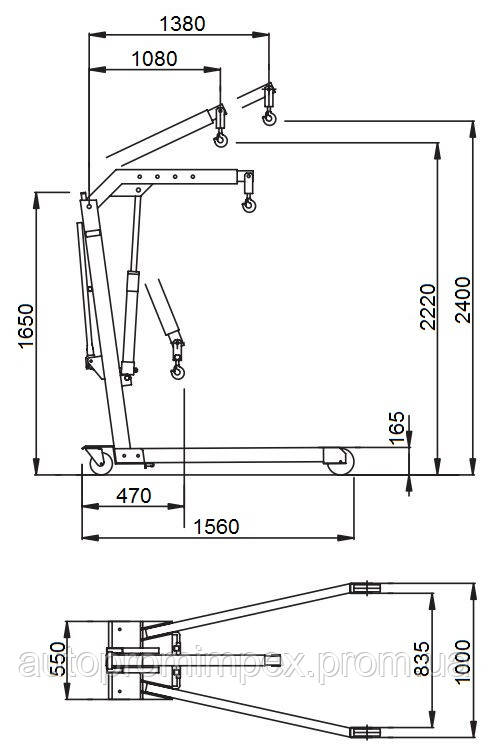 технические параметры гаражного крана OMA 590, WERTHER W108