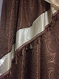 Комплект штори + ламбрекен "Нікошта" зі щільної жакардової тканини на карниз 2.5 м-3.5 м висота 2.8 м., фото 6