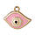 Підвіски металеві Finding Кулон око Золотистий рожева біла емаль 19 мм x 16 мм, фото 2