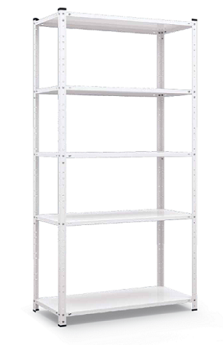 Стелаж 170x75x30см 5полок металевий полочний фарбований білий збірний на болтах, фото 1