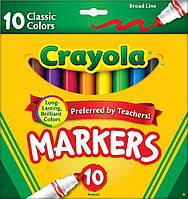 Фломастеры markers крайола, 10 класических цветов, Crayola