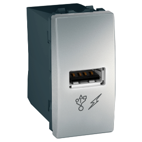 Розетка USB 1-мод. Алюміній Unica Schneider, MGU3.428.30