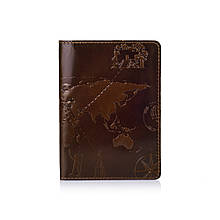 Обкладинка для паспорта шкіряна з художнім тисненням Crystal "7 чудес світу"