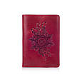 Обкладинка для паспорта шкіряна з художнім тисненням Crystal "Класичний мехенди". Колір червоний, фото 3