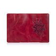 Обкладинка для паспорта шкіряна з художнім тисненням Crystal "Класичний мехенди". Колір червоний, фото 6