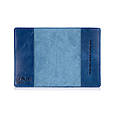 Обложка для паспорта кожаная с художественным тиснением Crystal "Buta Art". Цвет голубой, фото 3