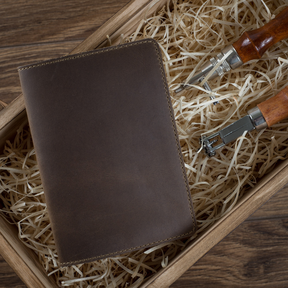 Обкладинка для паспорта "Original" із натуральної матової шкіри Crazy Horse, фото 1