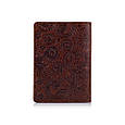 Обкладинка-органайзер для документів шкіряна без застібки Crystal "Мистецтво мехенди". Колір коньяк, фото 2