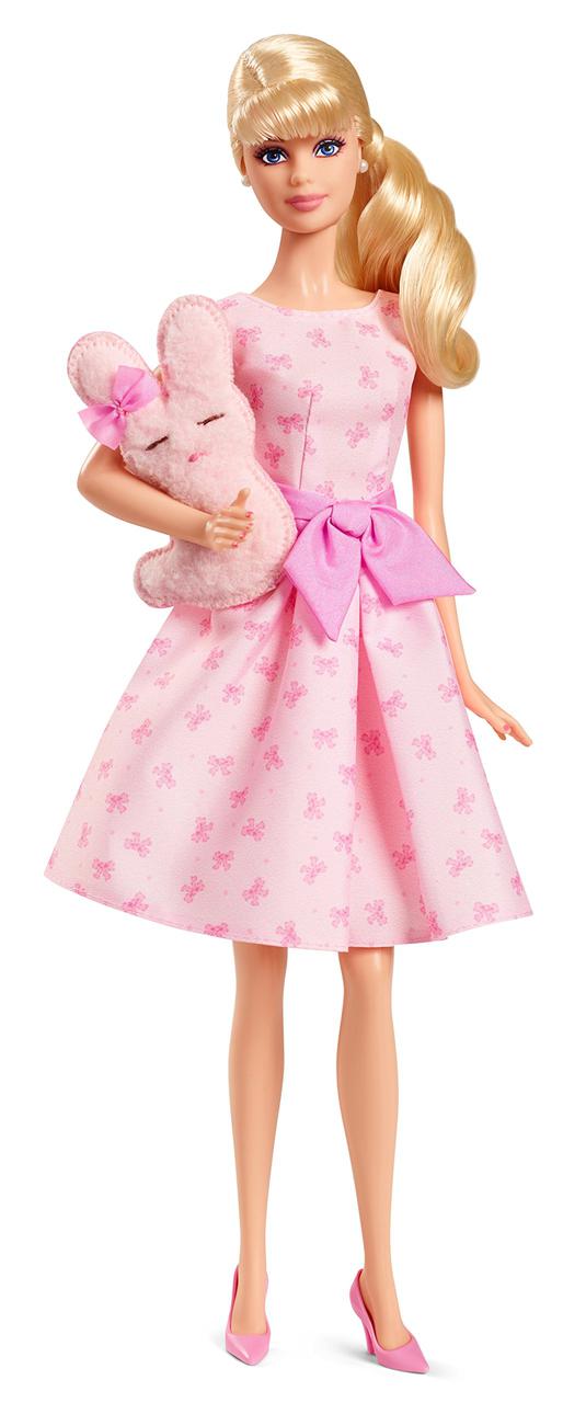 Лялька Барбі з плюшевою іграшкою Barbie Collector It ́s A Girl Barbie with Stuffed Bunny and Doll Stand, фото 1