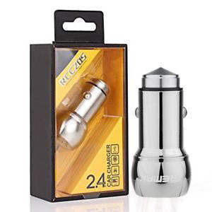 Car Charger 3.1 A 2USB Remax Bullet RCC-205 адаптер живлення в прикурювач (Silver)