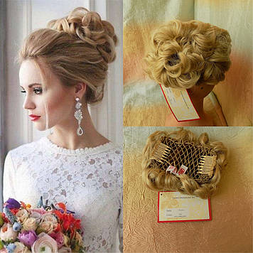 Шиньон-накладка короткий на гребешках платиновый 703-26