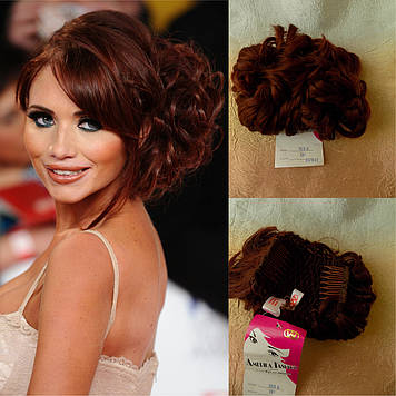 Шиньон-накладка короткий на гребешках медно-красный 703- 131