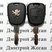 Автоключ для PEUGEOT (Пежо), 2 кнопки, с чипом ID46, PCF 7961, 433 Mhz, лезвие NE78