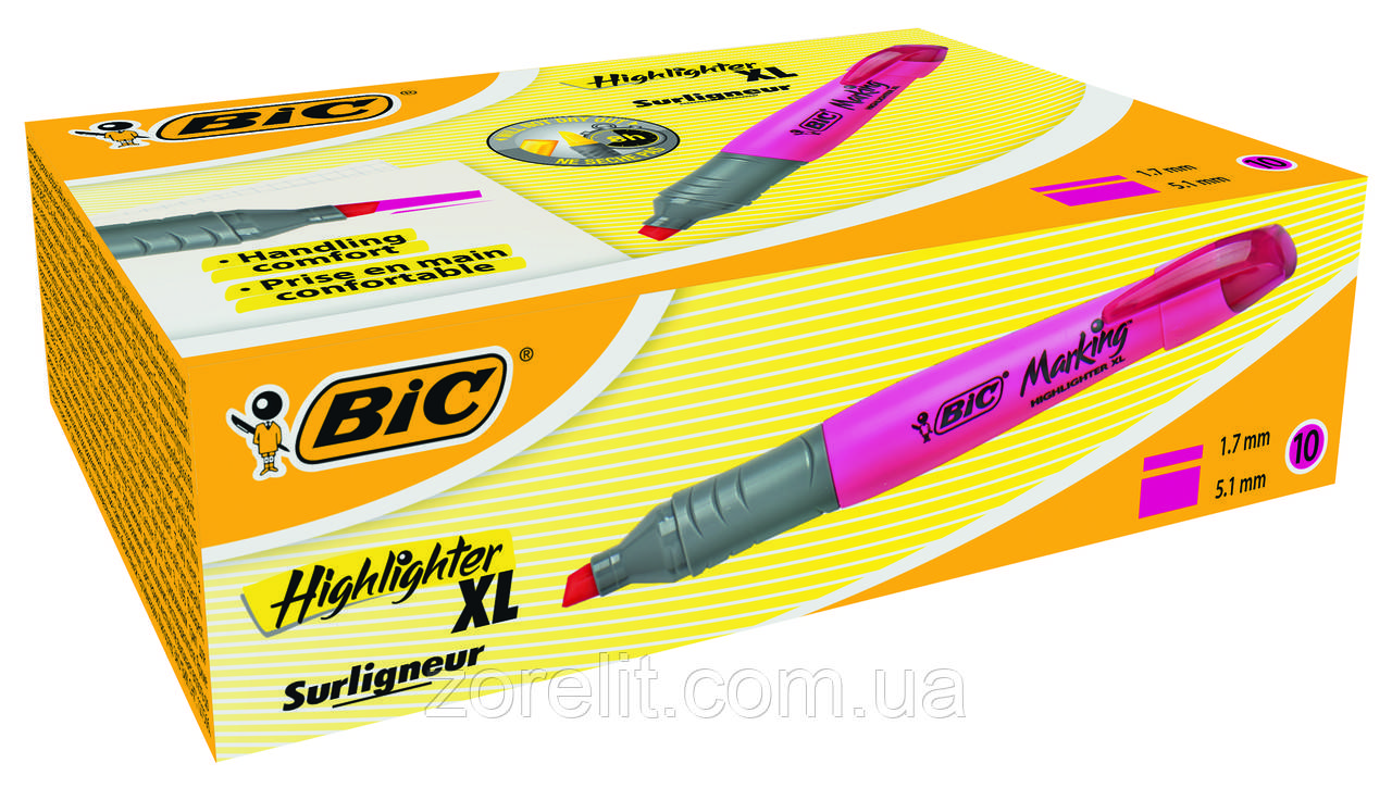 Текстовий маркер Bic рожевий брайт лайнер XL